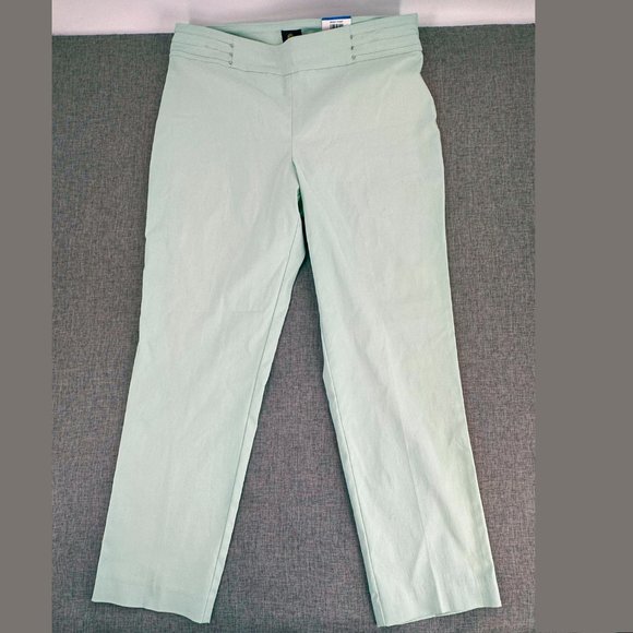 JM Collection Slim Leg Pants Petite XL Enchant Mint Rivet Pants Stretch Brand Ne - Picture 1 of 16